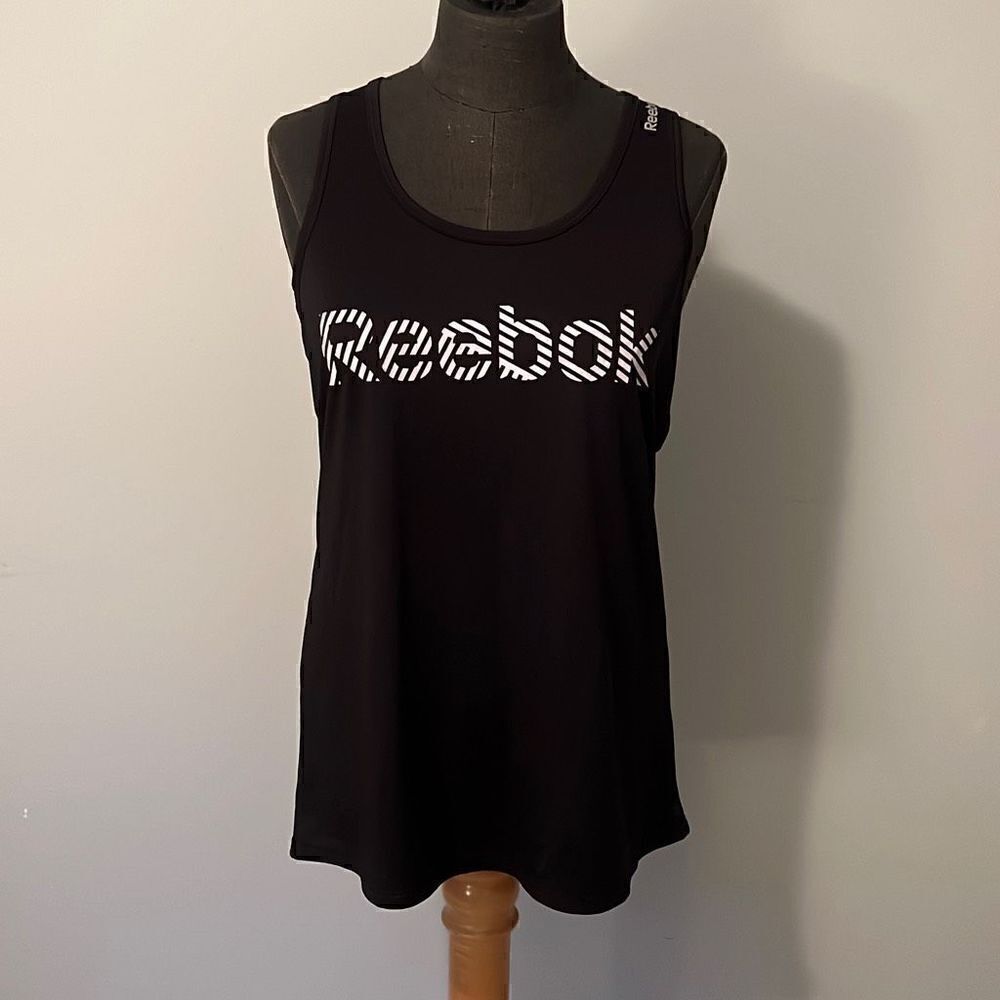 Reebok Women's Black Logo Racerback Tank Top